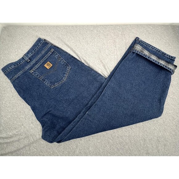 Carhartt Other - Carhartt Jeans Mens 44x30 Blue Relaxed Fit Flannel Lined Work Denim B172 DST